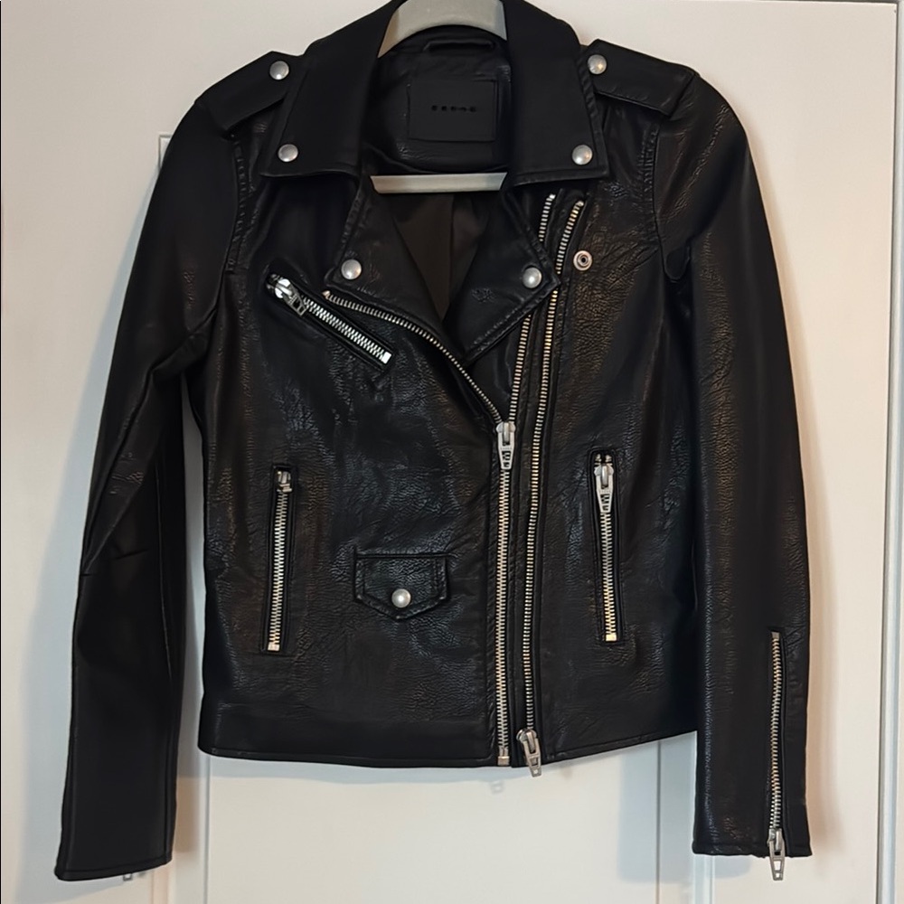Blank NYC Black Faux Leather Moto Biker Jacket